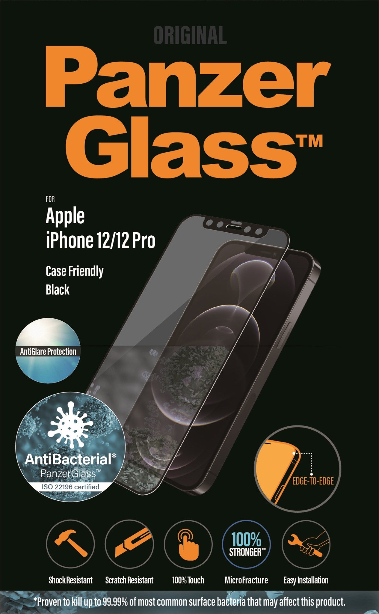 PanzerGlass® Anti-glare Skærmbeskyttelse iPhone 12 | 12 Pro | Edge-to-Edge